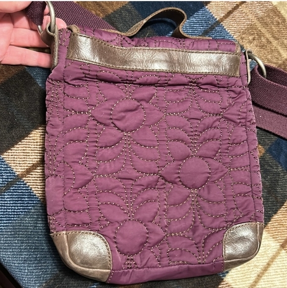 Fossil Quilted Purple and Brown Crossbody Bag - Picture 9 of 16